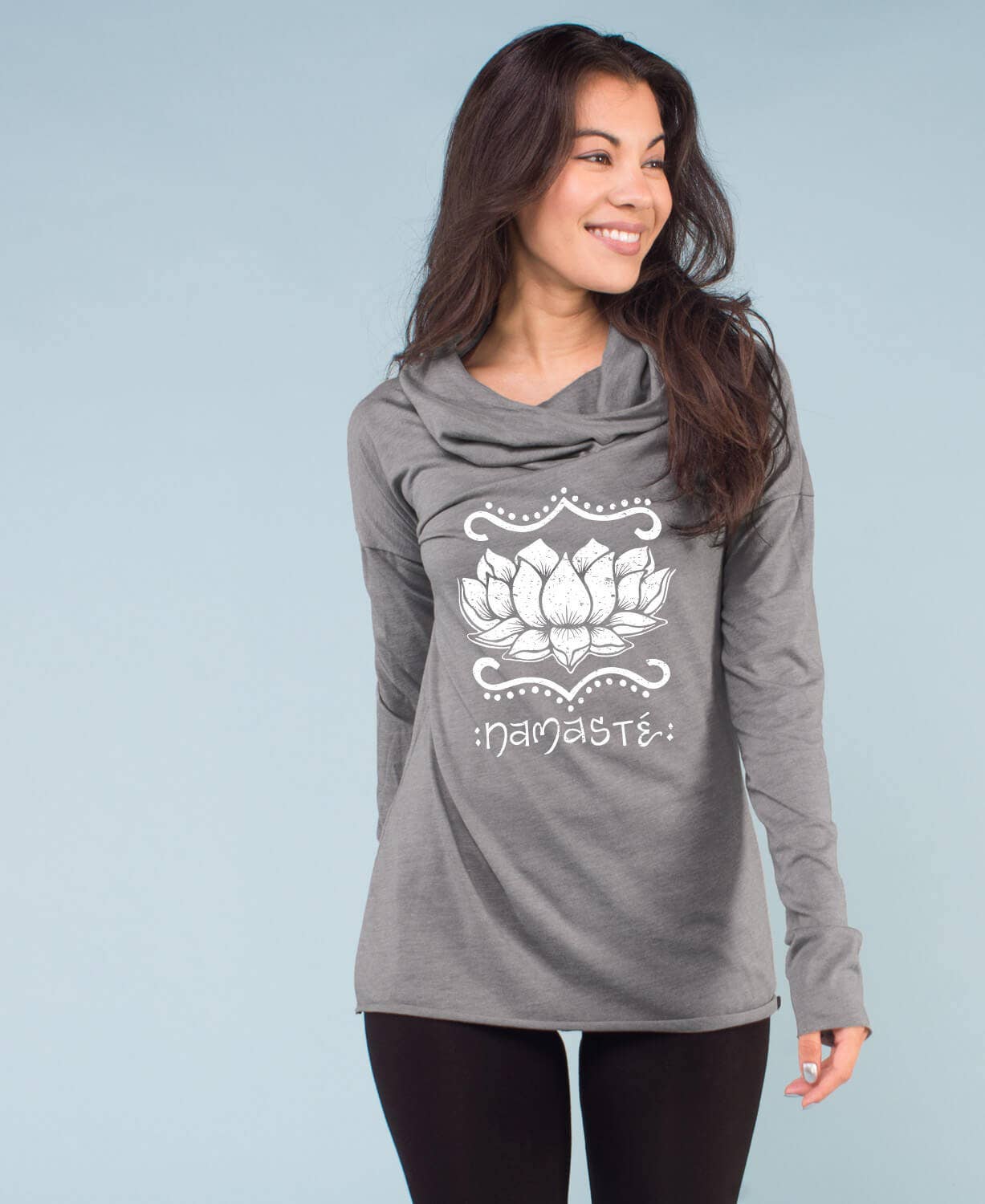 Namaste Lotus Cowl Yoga Hoodie