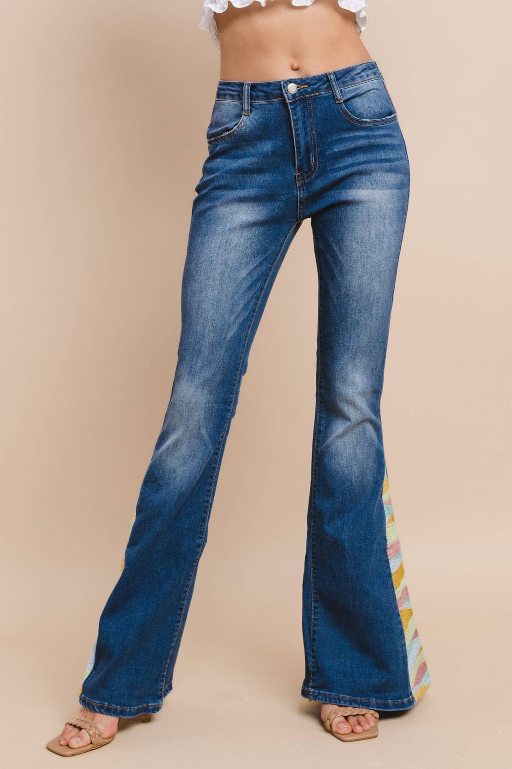 SUNRISE EMBROIDERY BELLBOTTOM JEAN