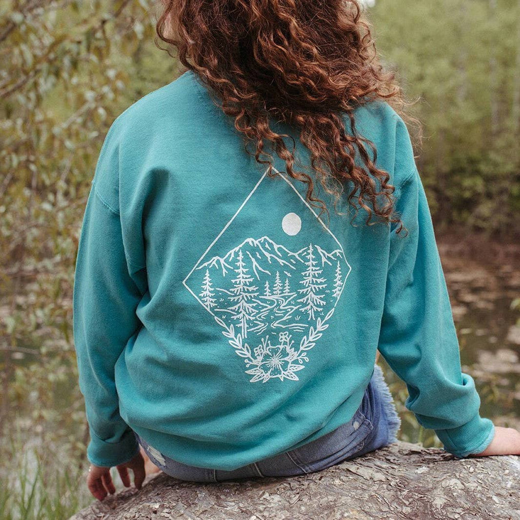 Take me to the Wildflowers Unisex Pullover- Teal