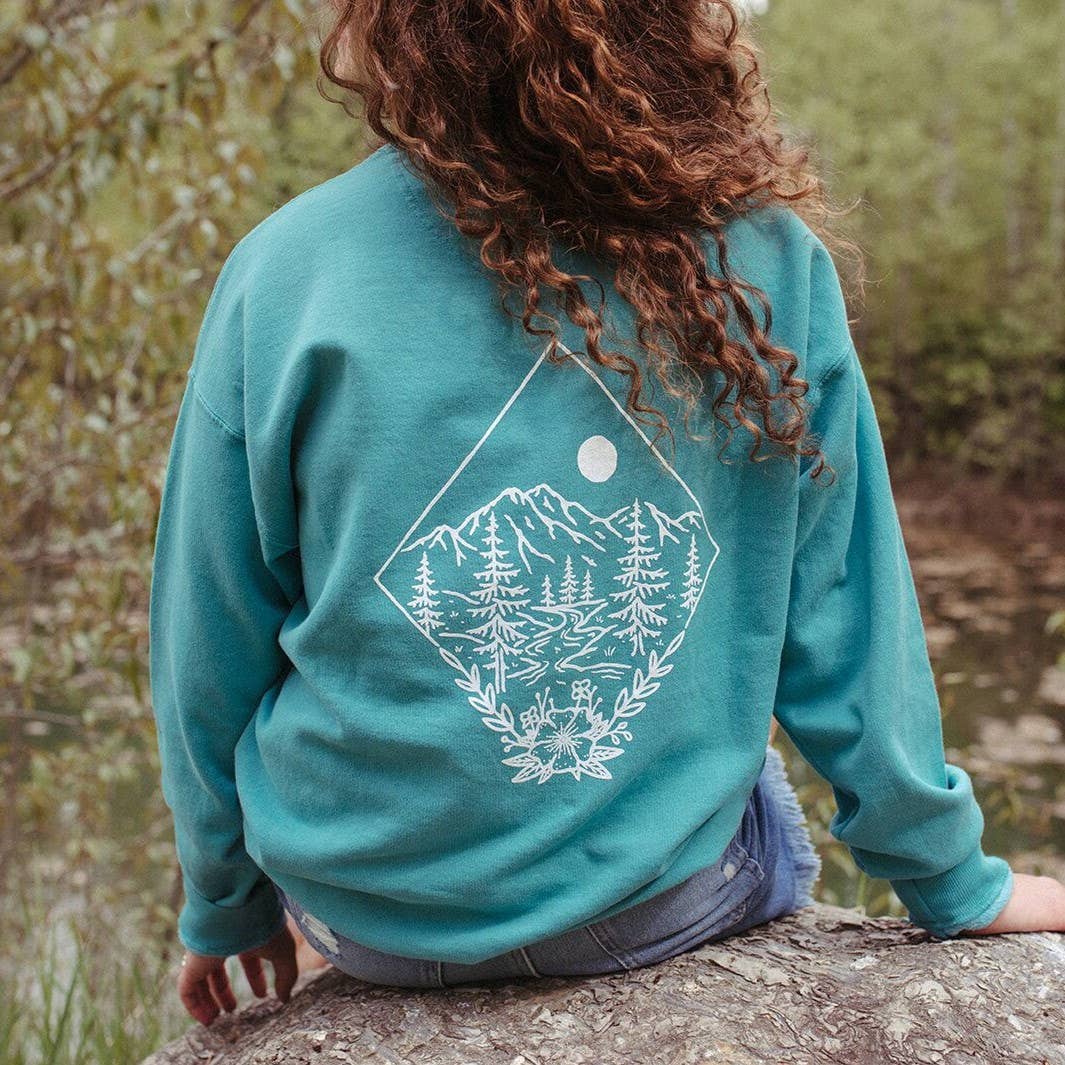 Take me to the Wildflowers Unisex Pullover- Teal
