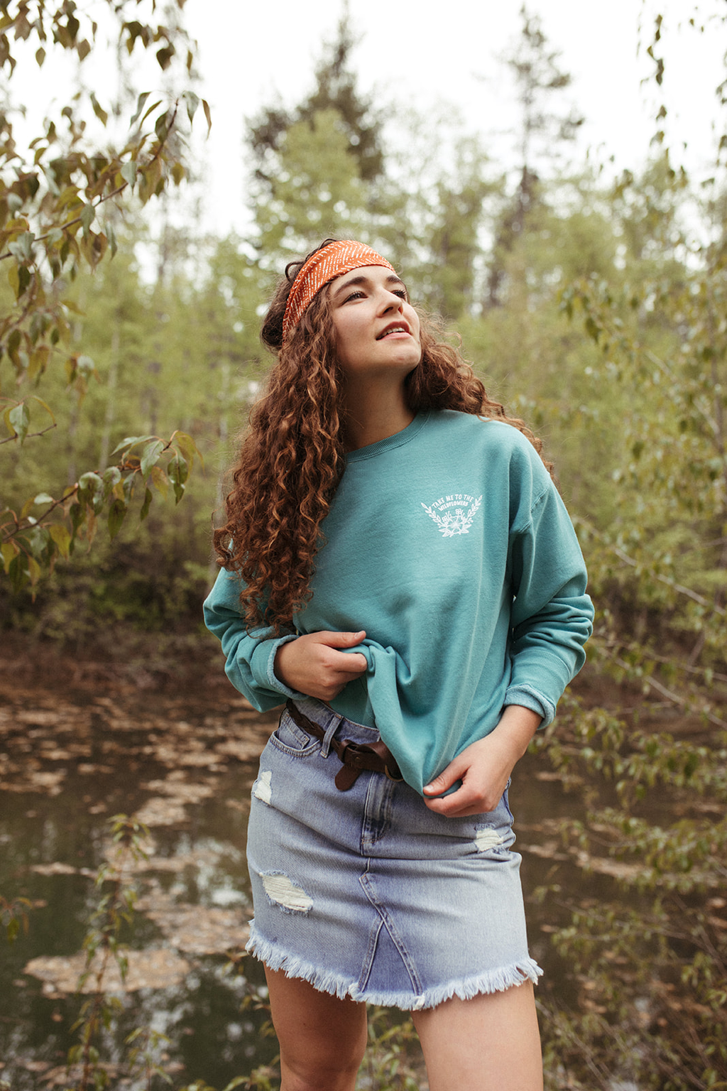 Take me to the Wildflowers Unisex Pullover- Teal