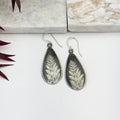 Handcrafted Silver Patina Silver Fern Earrings