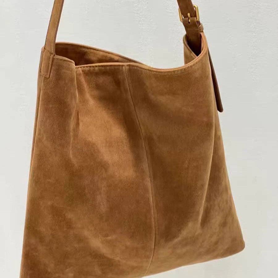 Boho Embroidered Large Capacity Shoulder Bag: Brown