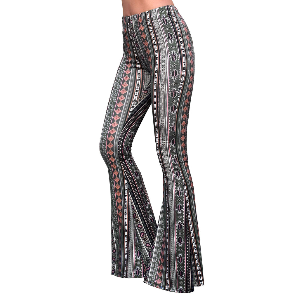 Bell Bottoms - Olive Paisley