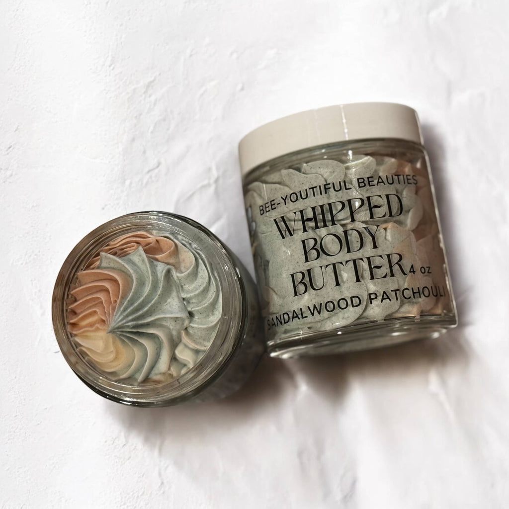 WHIPPED BEESWAX BODY BUTTER | TRIPLE BUTTER BLEND + BEESWAX: Bergamot Lavender / 2 Oz Glass Jar