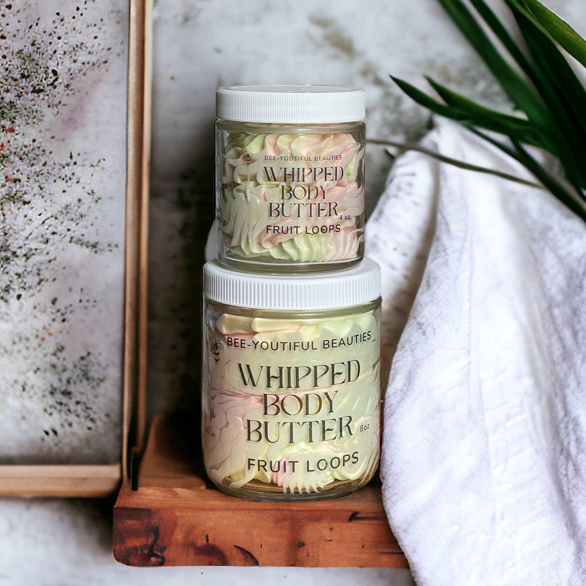 WHIPPED BEESWAX BODY BUTTER | TRIPLE BUTTER BLEND + BEESWAX: Mango Peach / 2 Oz Glass Jar
