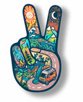 Peace Hand Sticker - dishwasher safe hippie love sticker