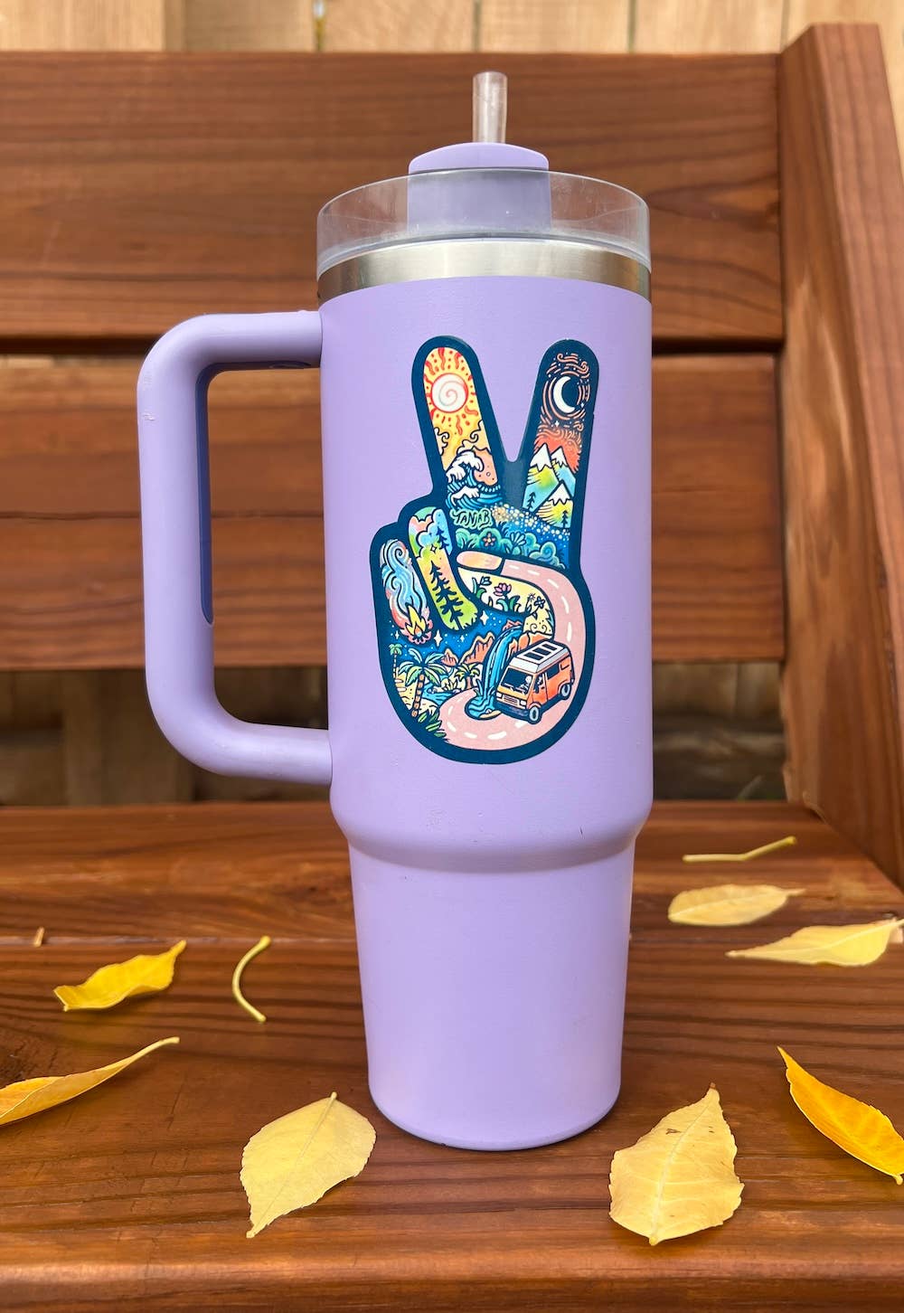 Peace Hand Sticker - dishwasher safe hippie love sticker