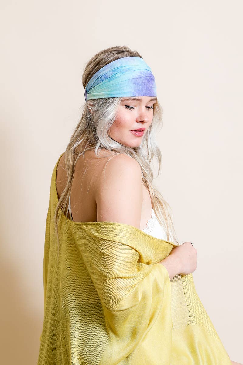 Boho Chic Wide Band Tie-Dye Headwrap 🌈