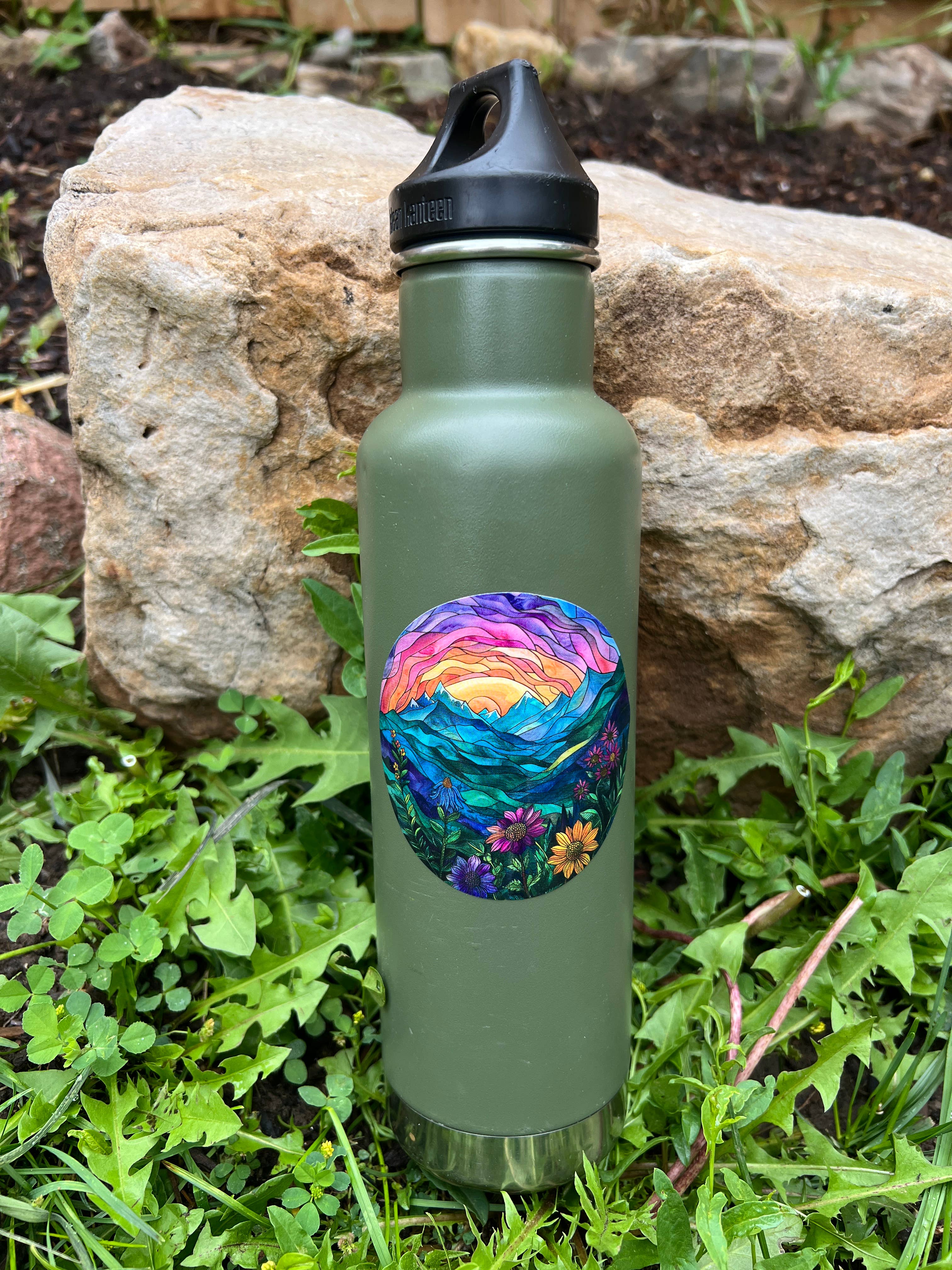 Colorful Mountains Sticker - dishwasher safe