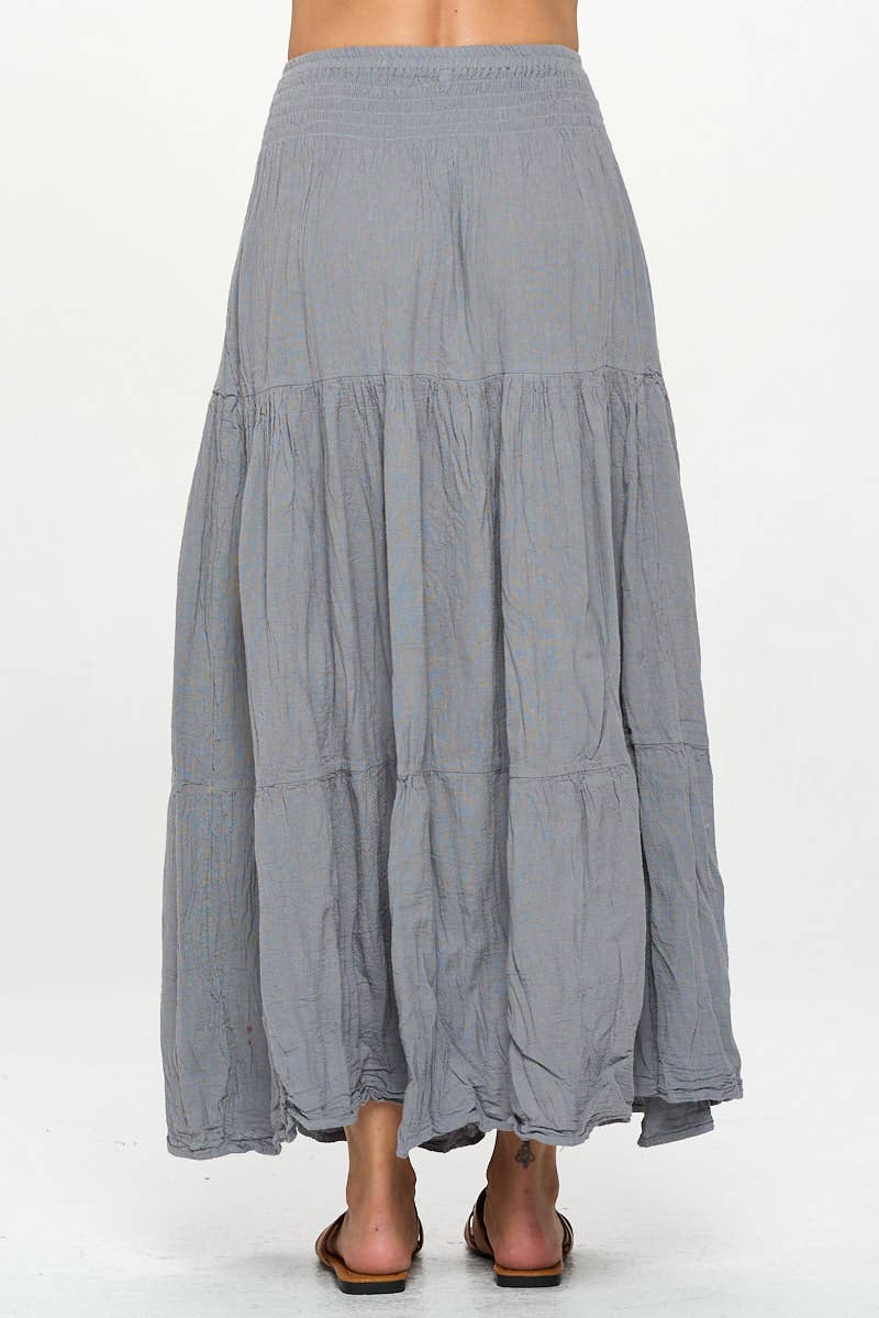 Maxi Skirts: Navy / Free Size