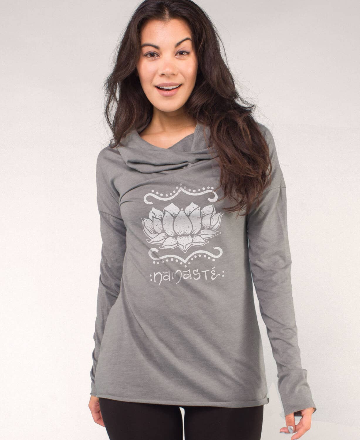 Namaste Lotus Cowl Yoga Hoodie