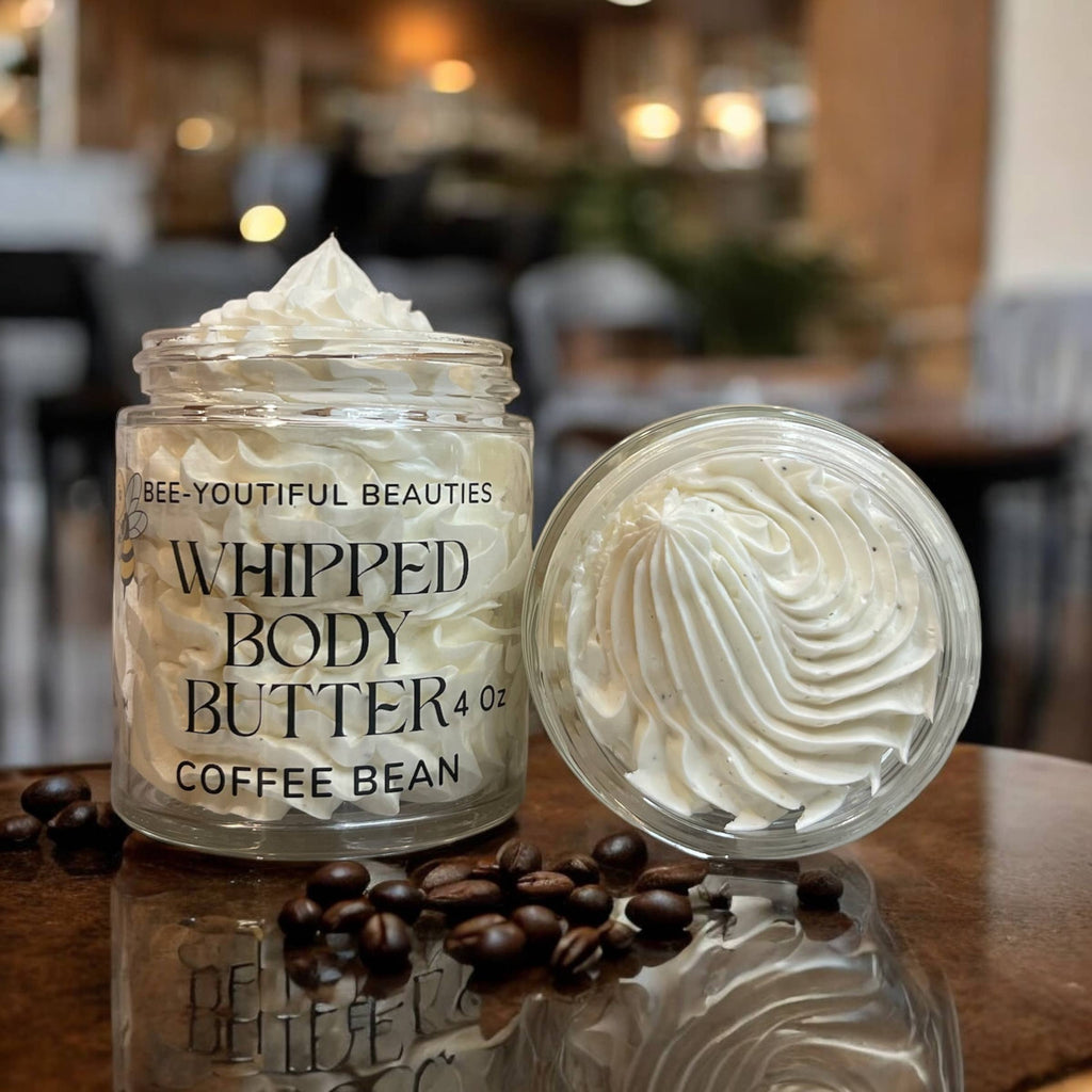 WHIPPED BEESWAX BODY BUTTER | TRIPLE BUTTER BLEND + BEESWAX: Mango Peach / 2 Oz Glass Jar