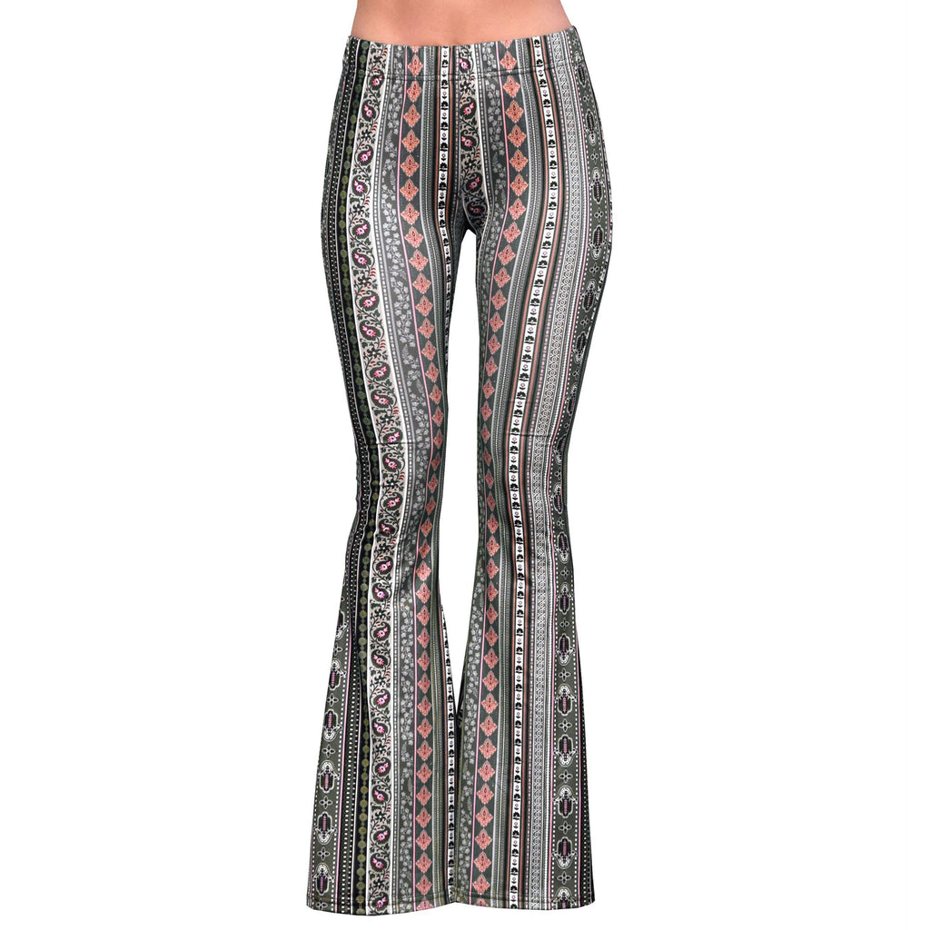 Bell Bottoms - Olive Paisley