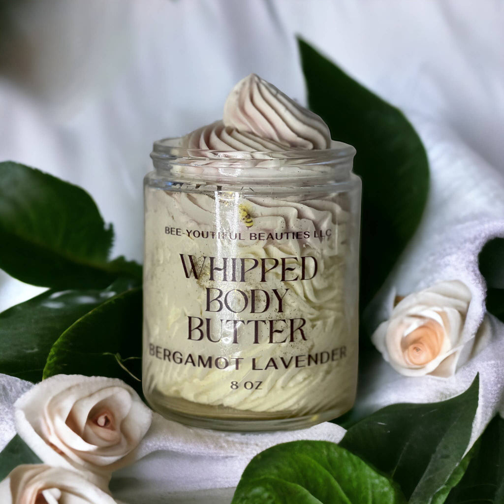WHIPPED BEESWAX BODY BUTTER | TRIPLE BUTTER BLEND + BEESWAX: Mango Peach / 2 Oz Glass Jar