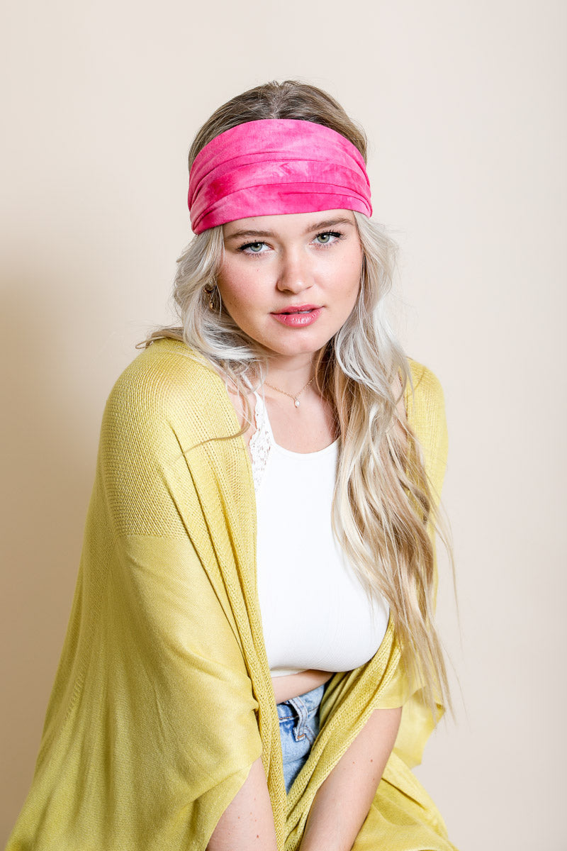 Boho Chic Wide Band Tie-Dye Headwrap 🌈