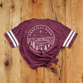 Happiest Here | Football Tee: Burgundy