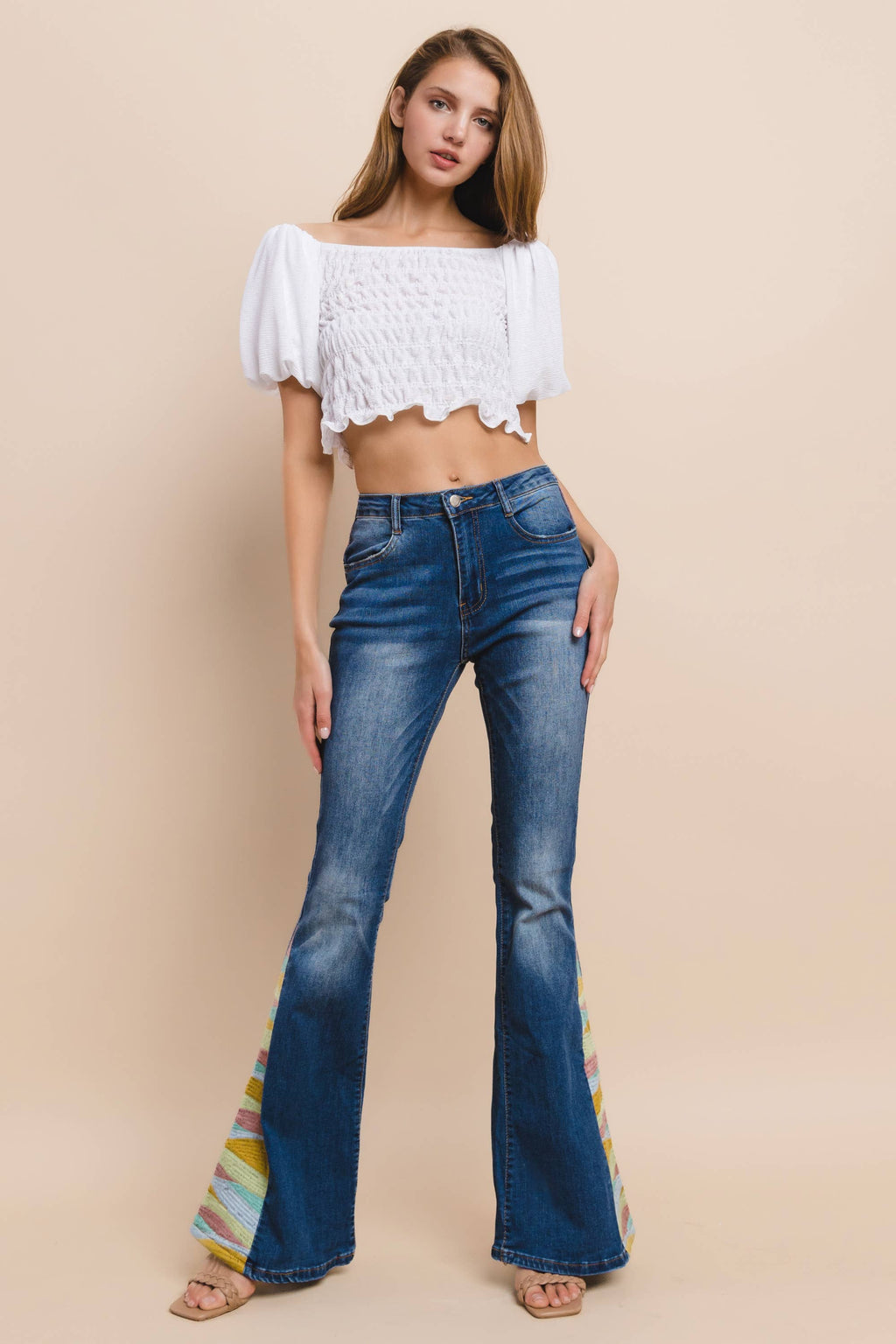 SUNRISE EMBROIDERY BELLBOTTOM JEAN
