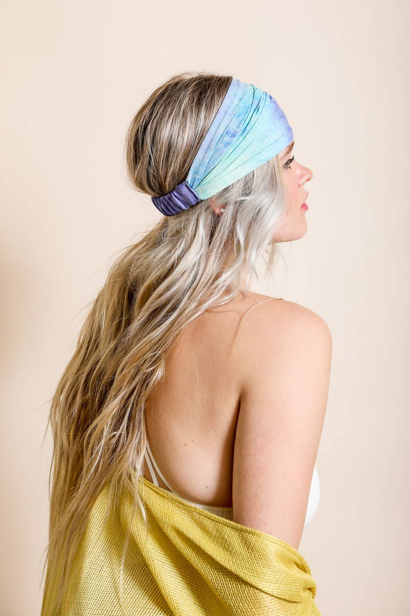 Boho Chic Wide Band Tie-Dye Headwrap 🌈