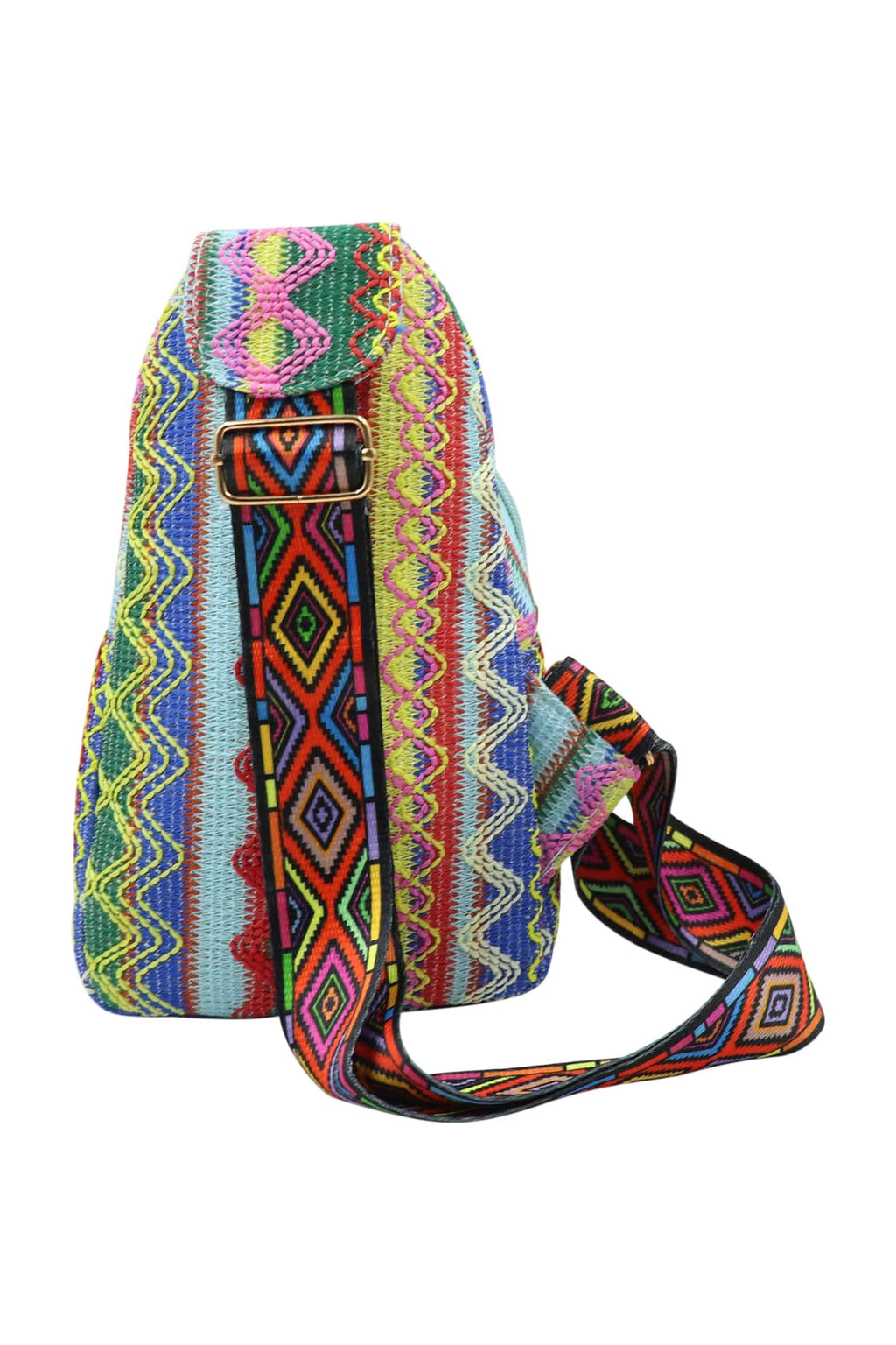Boho Navajo Baja Tribal Woven Tassel Sling Bag - Assorted