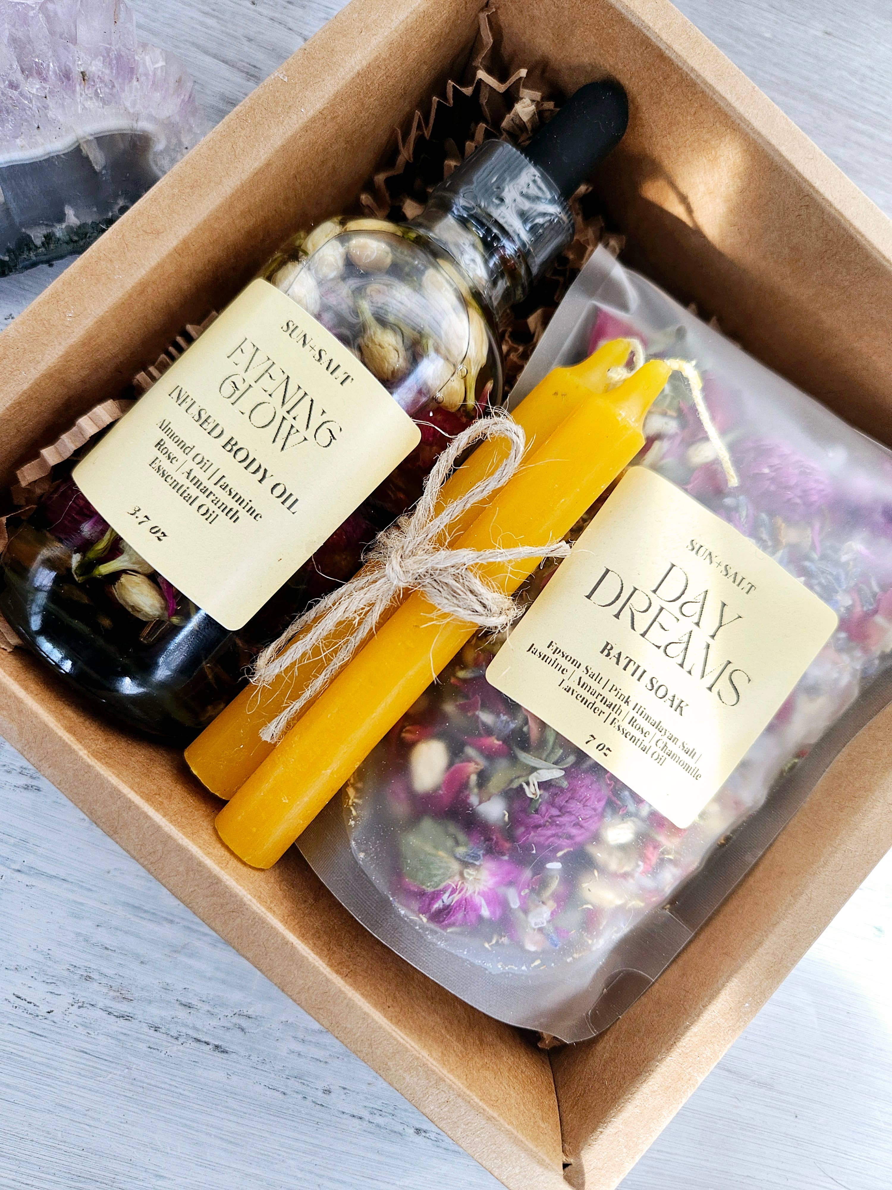Mother's Day Bath Gift Set - Floral Bath Soak & Infused Oil