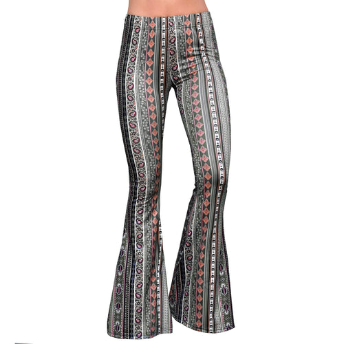 Bell Bottoms - Olive Paisley