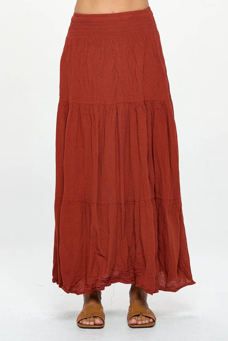 Maxi Skirts: Navy / Free Size