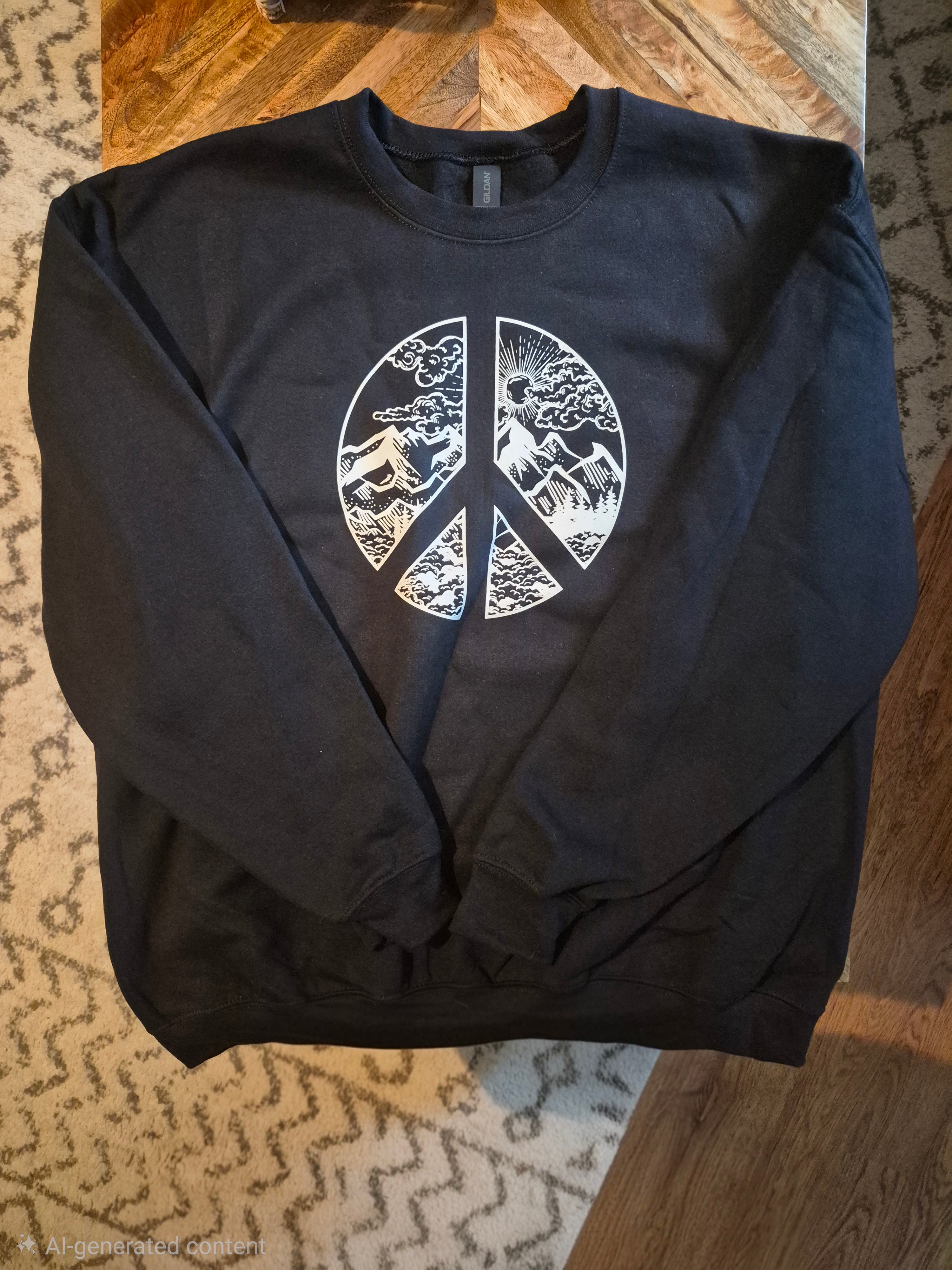 Peace Crewneck Sweatshirt: Black