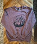 Mountain Sun Crewneck Sweatshirt: Heather Maroon